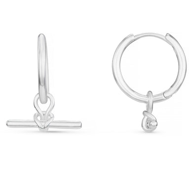 Dainty T-Bar Knot Small Hoop