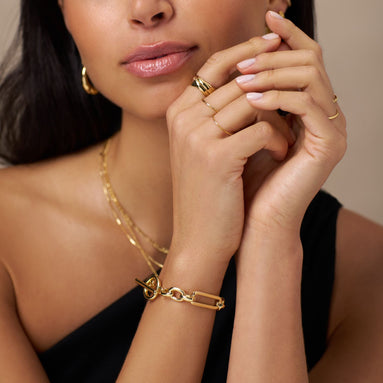 Rectangular Link T- Bar Bracelet